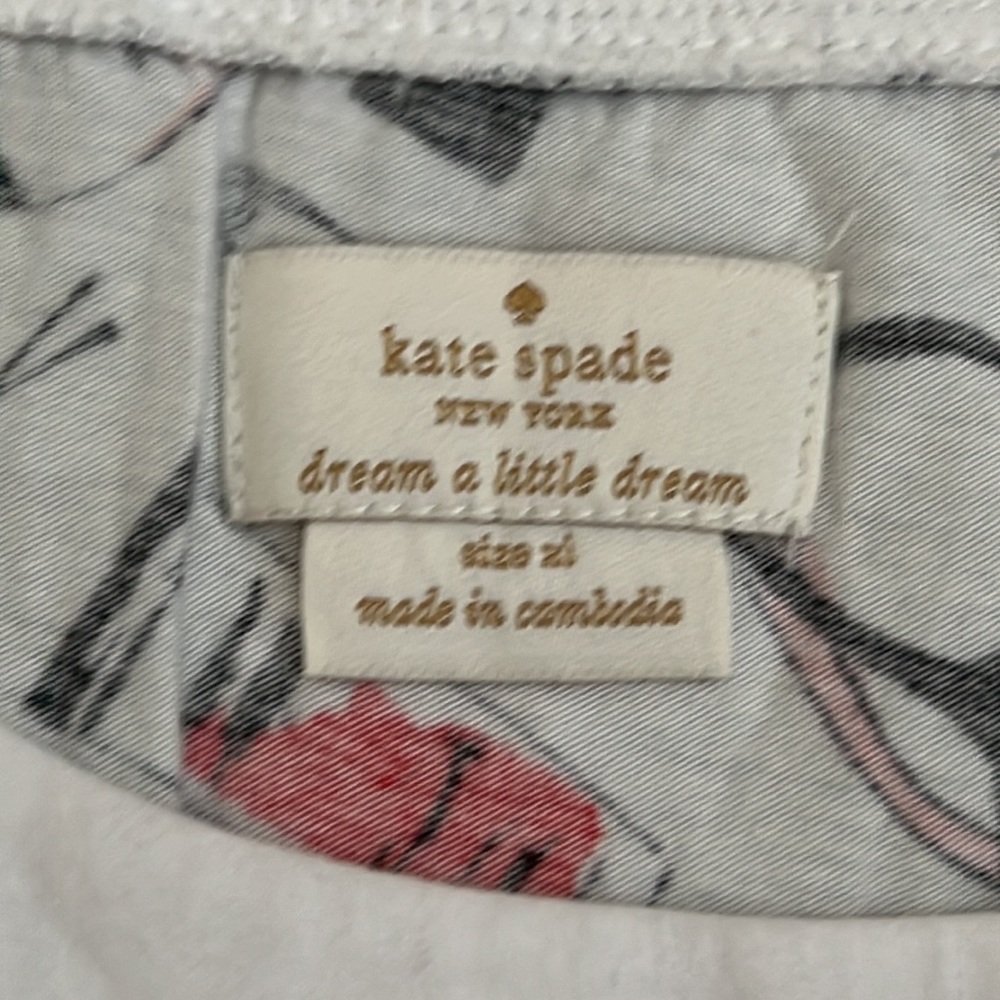 KATE SPADE makeup motif sleep shirt / Juniors Small (marked a XL) - Picture 2 of 4